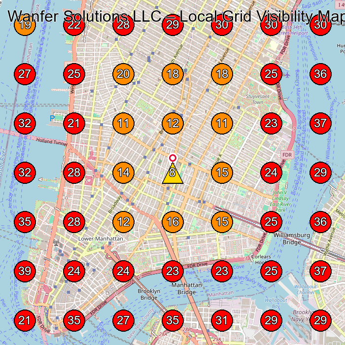 Wanfer Solutions LLC GeoGrid visibility map for Lighting Store in New York