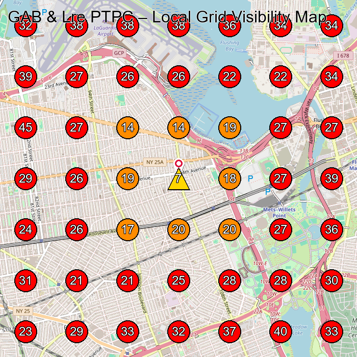 GAB & Lre PTPC GeoGrid visibility map for Physical Therapy Clinic in Queens