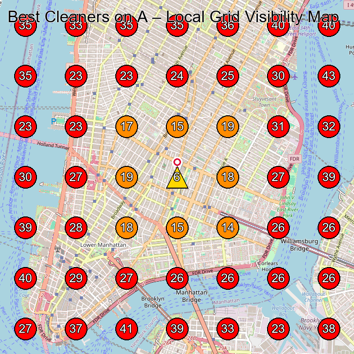 Best Cleaners on A GeoGrid visibility map for Dry Cleaner in None