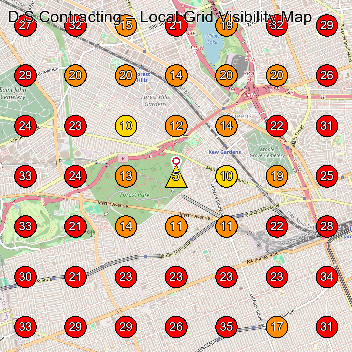 D.S.Contracting GeoGrid visibility map for Electrician in Jamaica