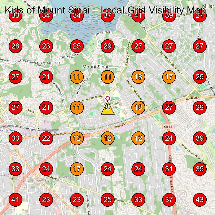 Kids of Mount Sinai GeoGrid visibility map for Preschool in Coram