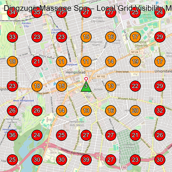 Dingzuge Massage Spa GeoGrid visibility map for Spa in Garden City