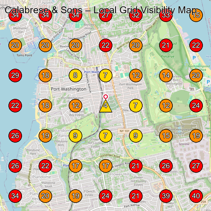 Calabrese & Sons GeoGrid visibility map for Landscaper in None