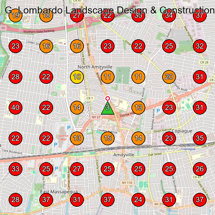 G. Lombardo Landscape Design & Construction GeoGrid visibility map for Landscaper in Lindenhurst