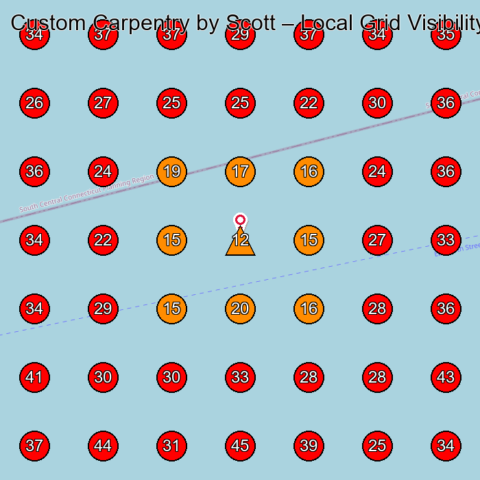 Custom Carpentry by Scott GeoGrid visibility map for Landscaper in None