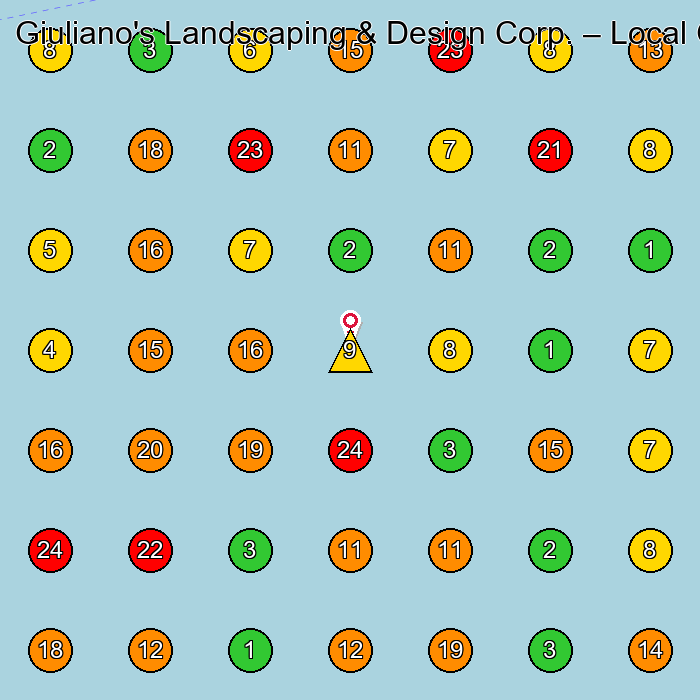 Giuliano's Landscaping & Design Corp. Landscaper GeoGrid ranking map for None