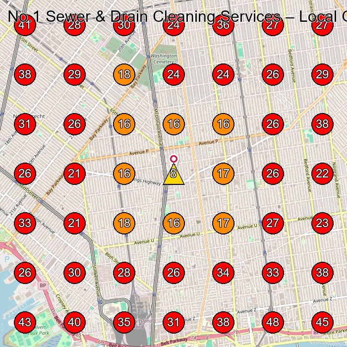 No.1 Sewer & Drain Cleaning Services GeoGrid visibility map for Glass Cutting Service in Brooklyn