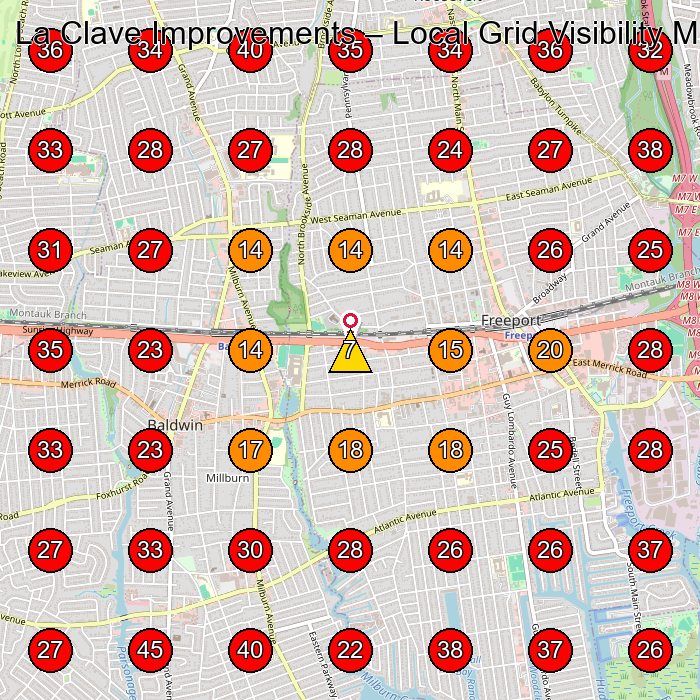 La Clave Improvements GeoGrid visibility map for Handyman/Handywoman/Handyperson in Freeport