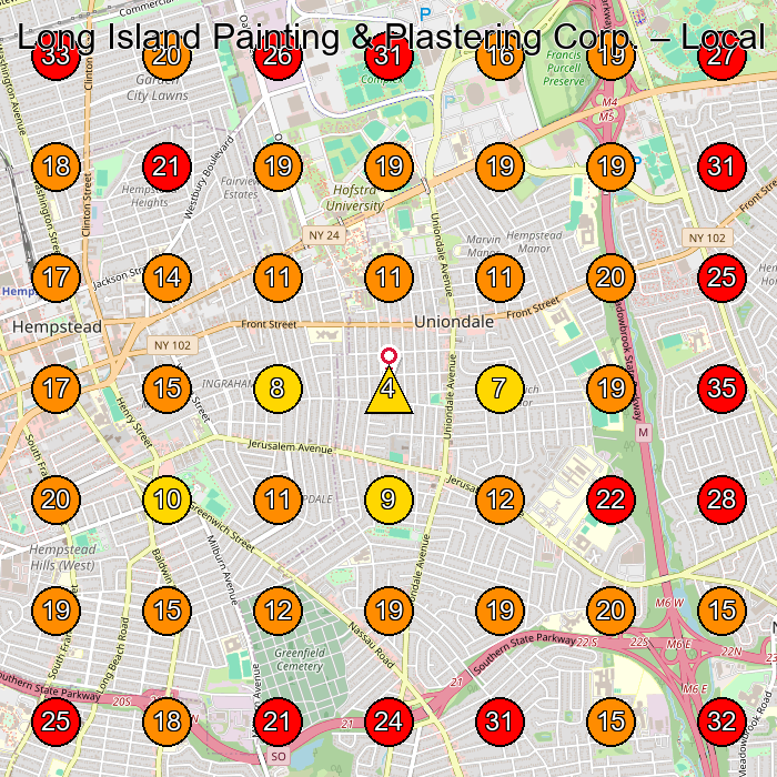Long Island Painting & Plastering Corp. GeoGrid visibility map for Handyman/Handywoman/Handyperson in Freeport