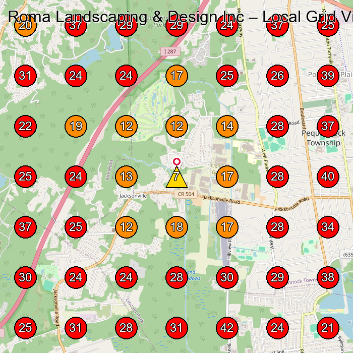 Roma Landscaping & Design Inc GeoGrid visibility map for Landscaper in Pompton Lakes