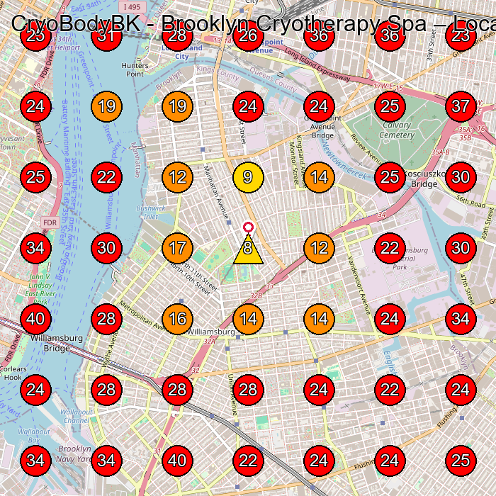 CryoBodyBK - Brooklyn Cryotherapy Spa GeoGrid visibility map for Massage Therapist in Brooklyn