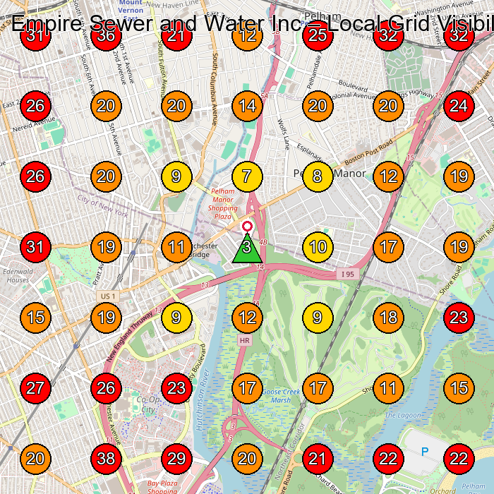 Empire Sewer and Water Inc GeoGrid visibility map for Plumber in Bronx
