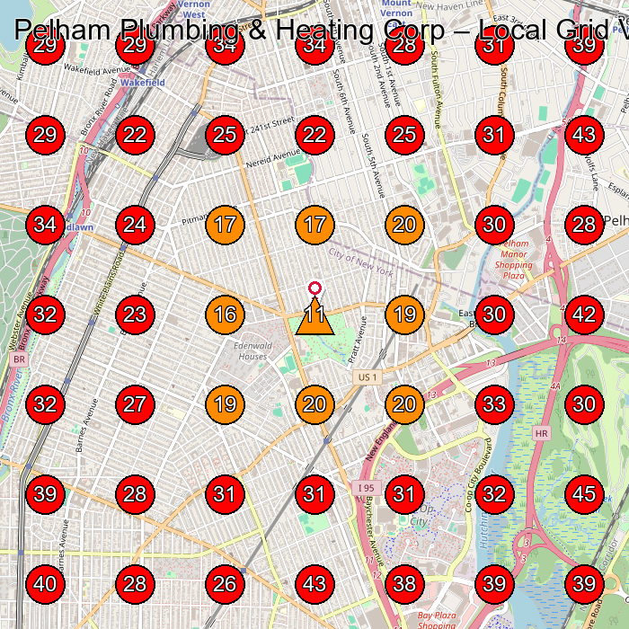 Pelham Plumbing & Heating Corp GeoGrid visibility map for Plumber in Bronx
