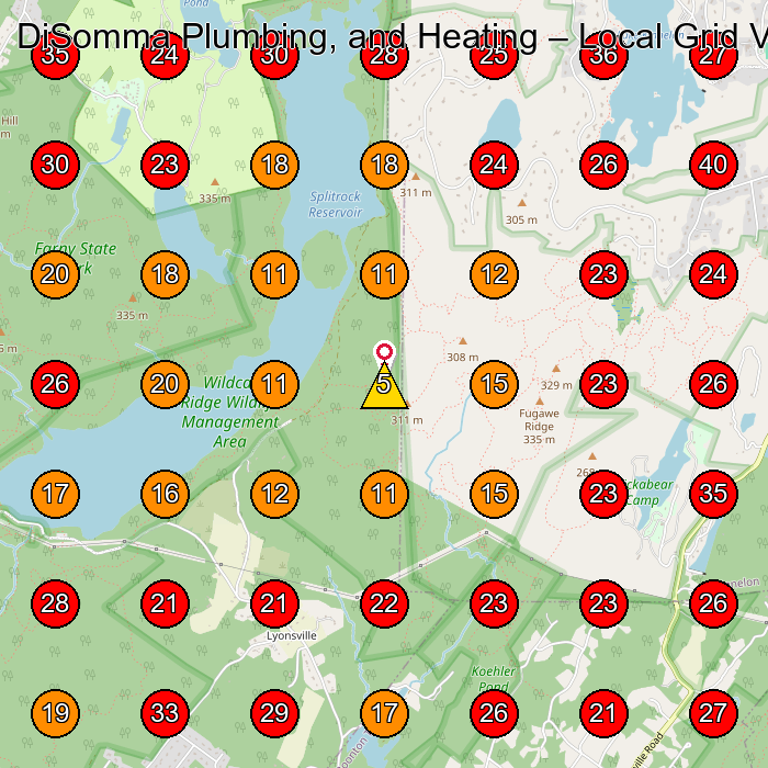 DiSomma Plumbing, and Heating GeoGrid visibility map for Plumber in None