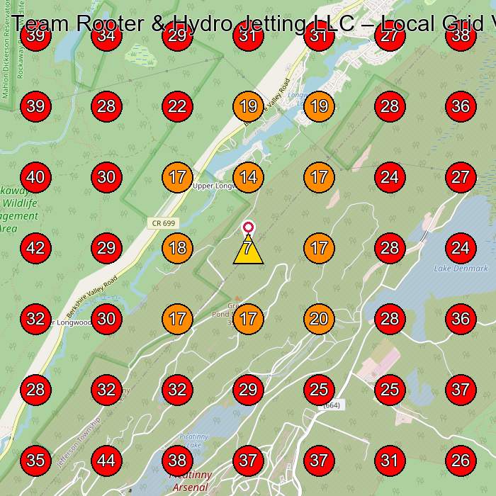 Team Rooter & Hydro Jetting LLC GeoGrid visibility map for Plumber in None