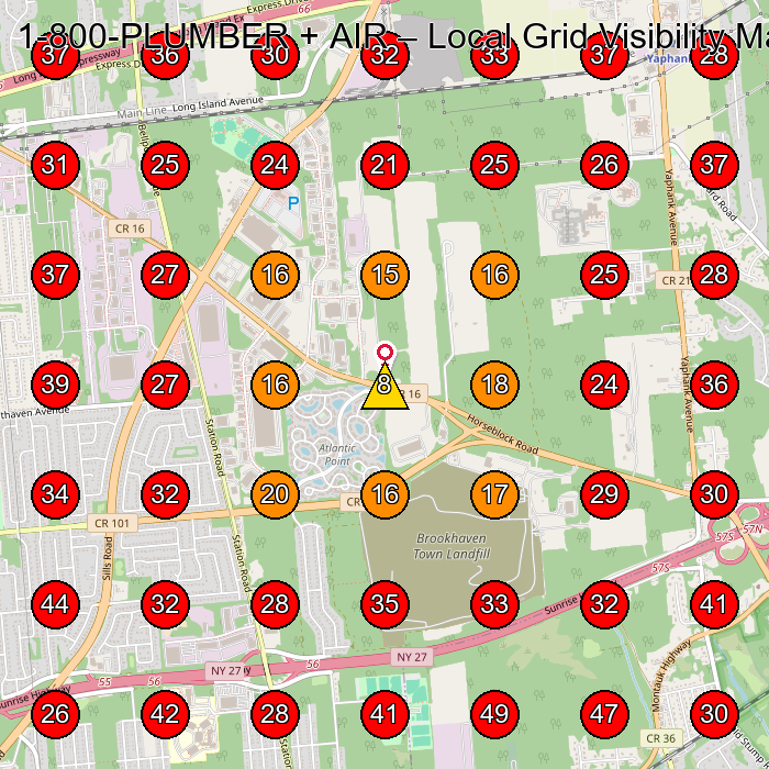 1-800-PLUMBER + AIR GeoGrid visibility map for Hvac Contractor in None
