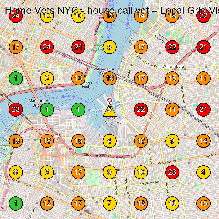 Home Vets NYC - house call vet Veterinarian GeoGrid ranking map for None