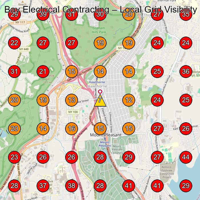 Bay Electrical Contracting GeoGrid visibility map for Electrician in None