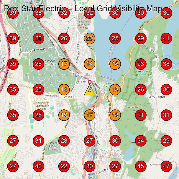 Red Star Electric GeoGrid visibility map for Electrician in None