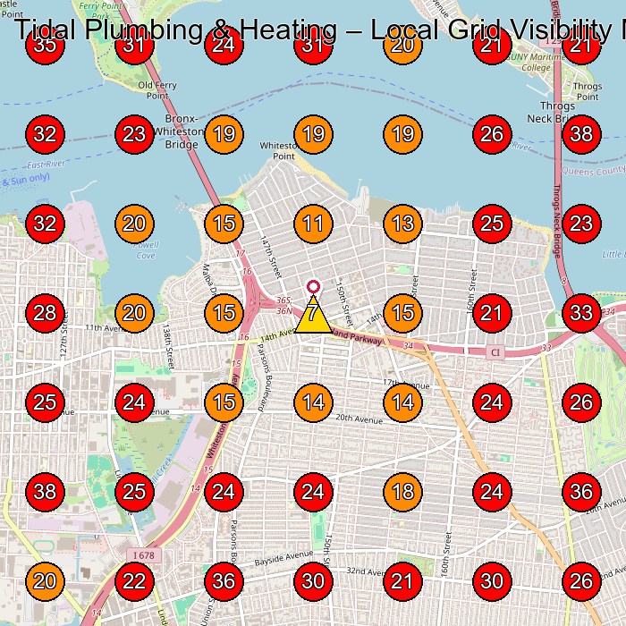 Tidal Plumbing & Heating GeoGrid visibility map for Plumber in None