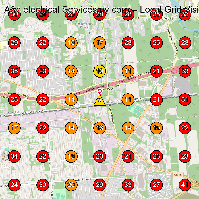 A&c electrical Services ny corp GeoGrid visibility map for Electrician in Medford