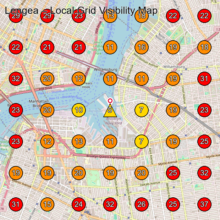 Lengea GeoGrid visibility map for Lawyer in None