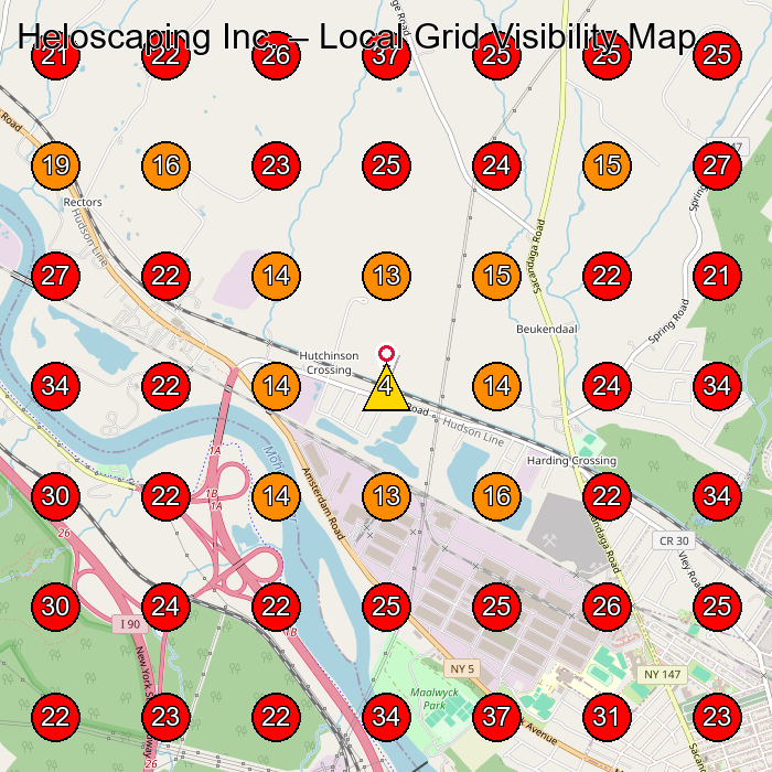 Heloscaping Inc. GeoGrid visibility map for Excavating Contractor in None