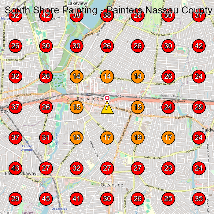 South Shore Painting - Painters Nassau County GeoGrid visibility map for Contractor in Far Rockaway