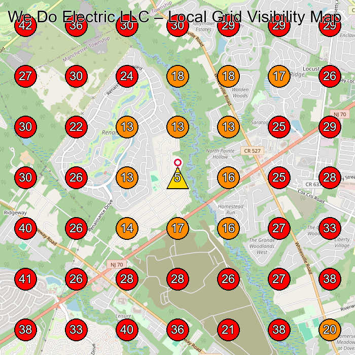We Do Electric LLC GeoGrid visibility map for Electrician in Beachwood