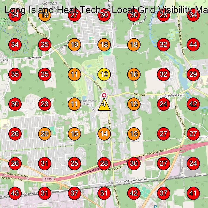 Long Island Heat Tech GeoGrid visibility map for Plumber in Holtsville