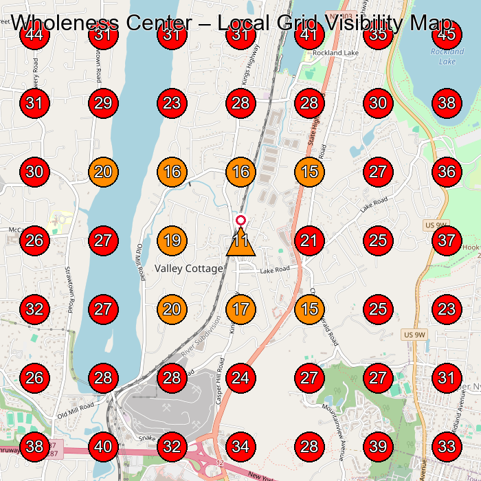 Wholeness Center GeoGrid visibility map for Spa in West Nyack