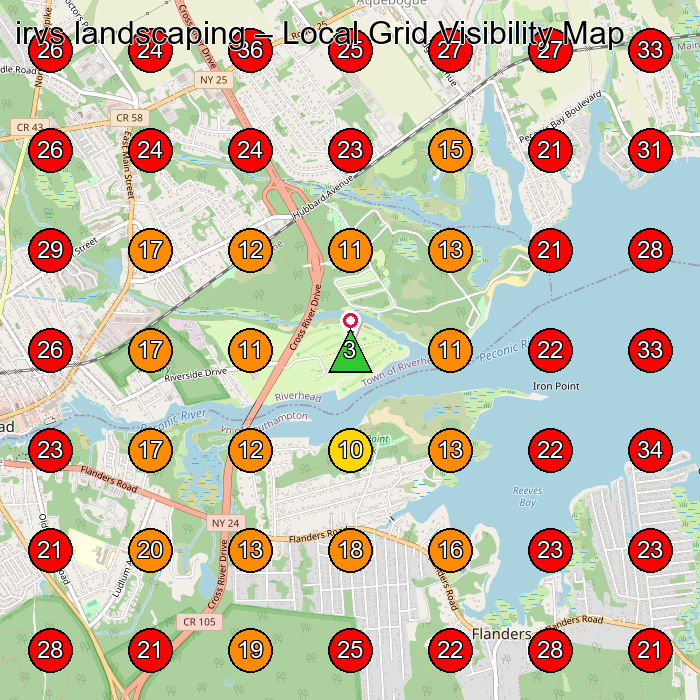 irvs landscaping GeoGrid visibility map for Landscaper in Westhampton Beach