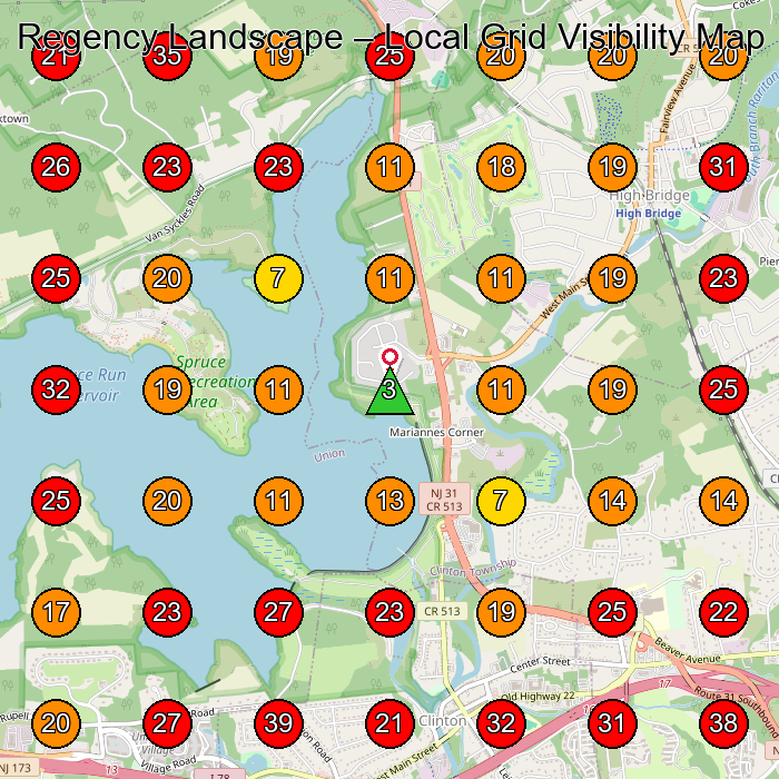 Regency Landscape GeoGrid visibility map for Plumber in None