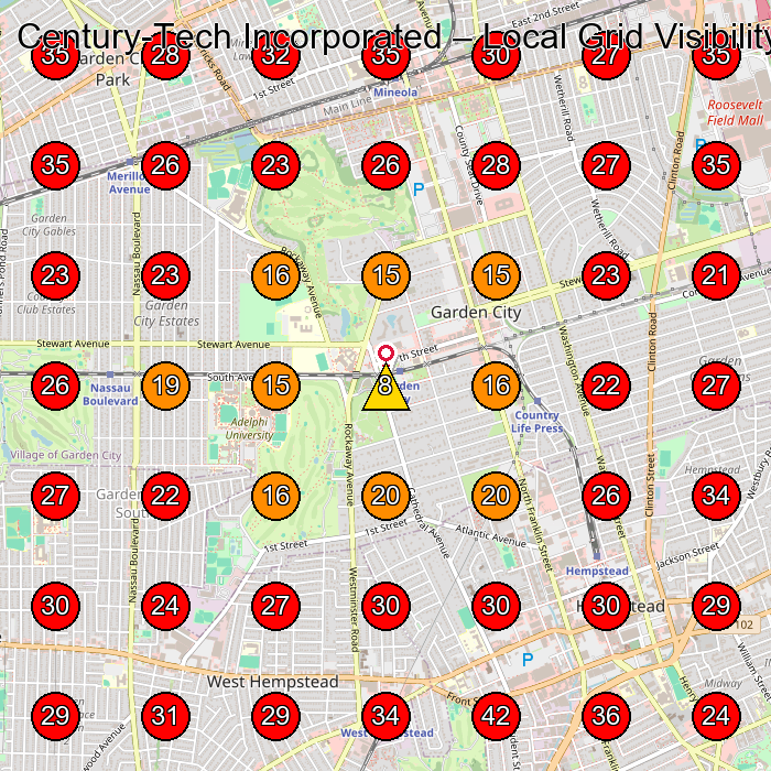 Century-Tech Incorporated GeoGrid visibility map for Manufacturer in Hempstead
