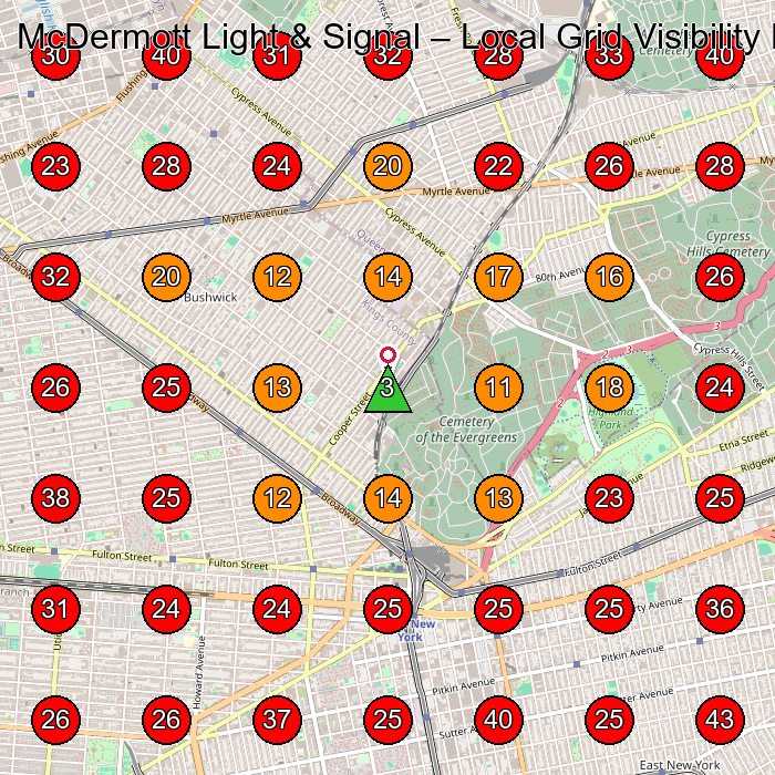 McDermott Light & Signal GeoGrid visibility map for Manufacturer in Middle Village