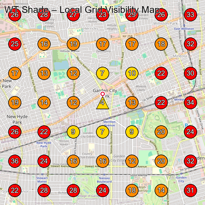 WT Shade GeoGrid visibility map for Manufacturer in Floral Park