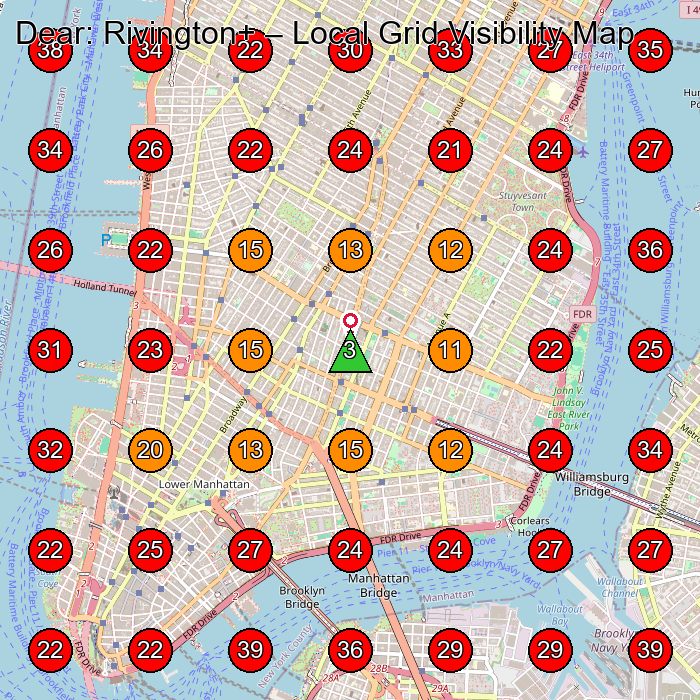Dear: Rivington+ GeoGrid visibility map for Boutique in New York