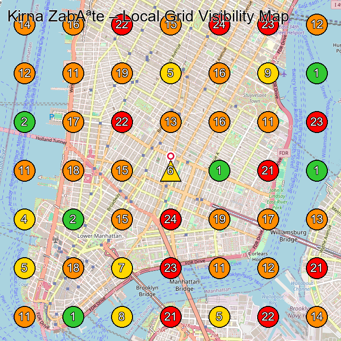 Kirna ZabAªte Boutique GeoGrid ranking map for New York NY