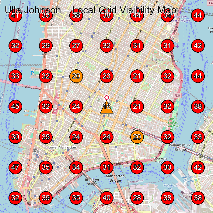Ulla Johnson GeoGrid visibility map for Boutique in New York