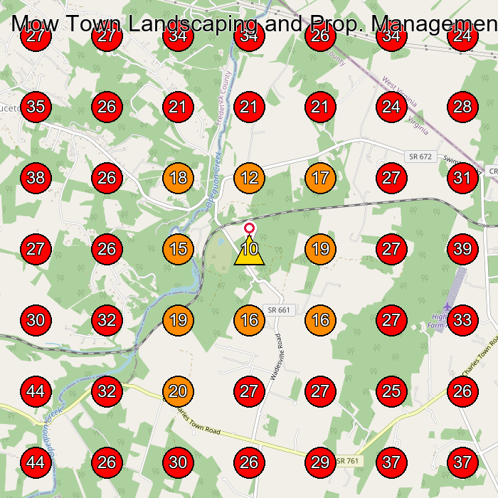 Mow Town Landscaping and Prop. Management GeoGrid visibility map for Wood Floor Installation Service in None
