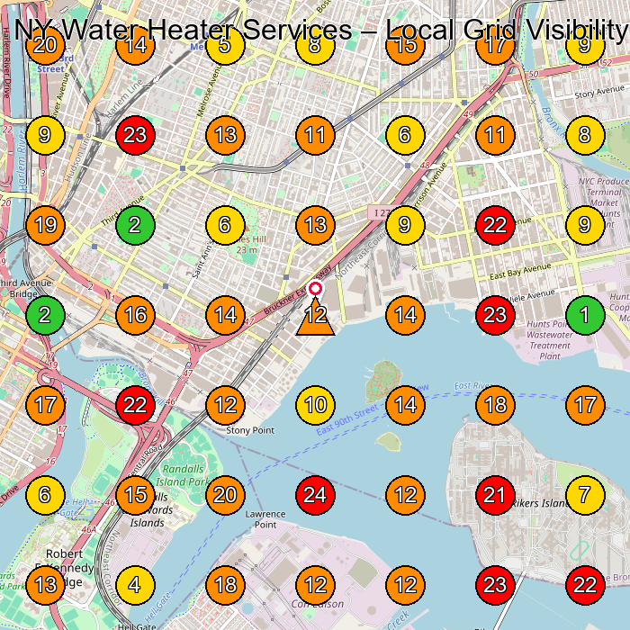 NY Water Heater Services Plumber GeoGrid ranking map for None