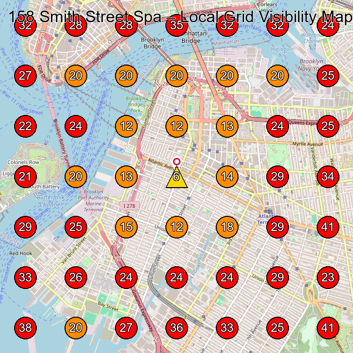 158 Smith Street Spa GeoGrid visibility map for Spa in 1 Boerum Pl Suite 226