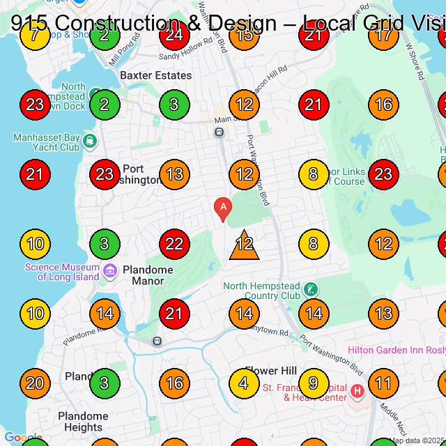 915 Construction & Design Port Washington GeoGrid ranking map for beauty supply store Near me Port Washington NY