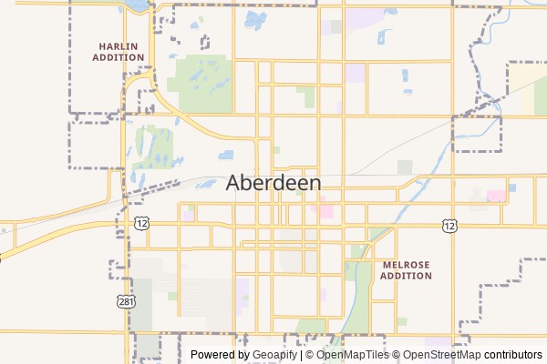 Aberdeen digital marketing agency - Local SEO in Aberdeen SD - GeoGrid map of Aberdeen NY visibility