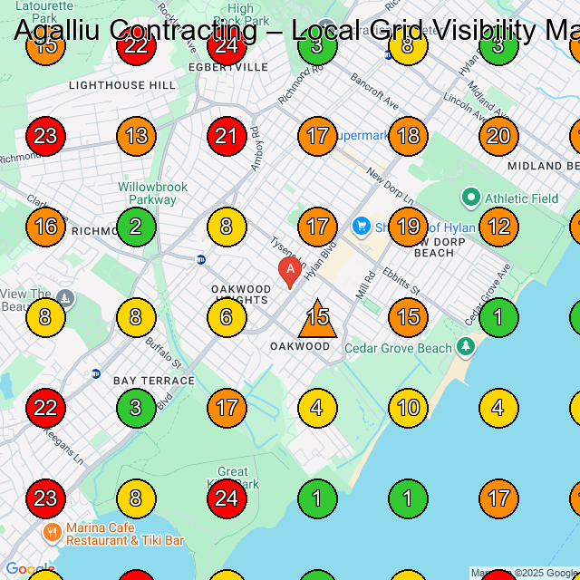 Agalliu Contracting GeoGrid visibility map for Construction Company in Staten Island