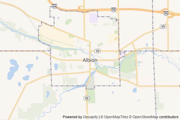 Albion digital marketing agency - Local SEO in Albion MI - GeoGrid map of Albion NY visibility