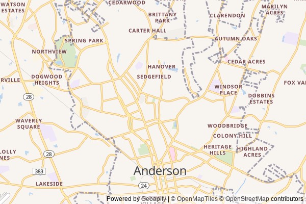 Anderson digital marketing agency - Local SEO in Anderson SC - GeoGrid map of Anderson NY visibility