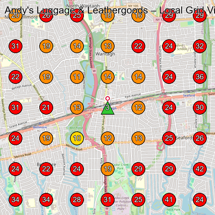 Andy's Luggage & Leathergoods GeoGrid visibility map for Boat Cover Supplier in Freeport