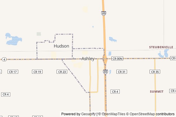 Ashley digital marketing agency - Local SEO in Ashley IN - GeoGrid map of Ashley NY visibility