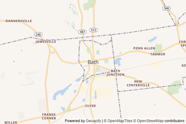 Bath digital marketing agency - Local SEO in Bath PA - GeoGrid map of Bath NY visibility